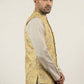 Men Floral Woven Silk Blend Nehru Jacket ( 65WC 4155Yellow )