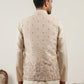 Men's Ethnic Printed Cotton Blend Nehru Jacket ( 65WC 4162Beige )