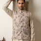 Men's Tropical Printed Cotton Blend Nehru Jacket ( 65WC 4163Beige )