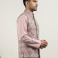 Men Paisley Embroidered Cotton Blend Nehru Jacket ( 65WC 4164Peach )