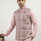 Men Paisley Embroidered Cotton Blend Nehru Jacket ( JOWC 4164Peach )