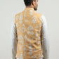 Men Ikat Printed Cotton Blend Nehru Jacket ( 65WC 4166Yellow )