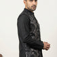 Men's Designer Sequins Embellished Nehru Jacket ( 65WC 4173Black )