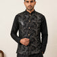 Men's Designer Sequins Embellished Nehru Jacket ( 65WC 4173Black )