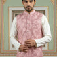 Men's Designer Sequins Embellished Nehru Jacket ( 65WC 4173Peach )