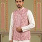 Men's Designer Sequins Embellished Nehru Jacket ( 65WC 4173Peach )