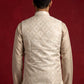 Men Jacquard Woven Design Nehru Jacket ( 65WC 4179Cream )