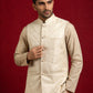 Men Jacquard Woven Design Nehru Jacket ( 65WC 4179Cream )