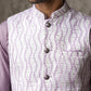 Men Jacquard Woven Design Nehru Jacket ( 65WC 4180Lavender )