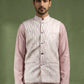 Men Jacquard Woven Design Nehru Jacket ( 65WC 4180Peach )