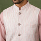 Men Jacquard Woven Design Nehru Jacket ( 65WC 4180Peach )