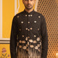Men Silk Blend Embroidered Nehru Jacket ( 65WC 4181Black )