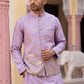 Men Silk Blend Embroidered Nehru Jacket ( 65WC 4181Lavender )