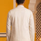 Men Silk Blend Embroidered Nehru Jacket ( 65WC 4182White )