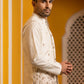 Men Silk Blend Embroidered Nehru Jacket ( 65WC 4182White )