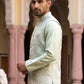 Men Jacquard Woven Design Nehru Jacket ( 65WC 4184Pista )