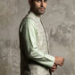 Men Jacquard Woven Design Nehru Jacket ( 65WC 4185Pista )