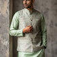 Men Jacquard Woven Design Nehru Jacket ( 65WC 4185Pista )