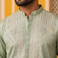 Embroidered Cotton Blend Kurta for Men ( 65KO 5639 Green )