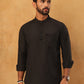 Solid Casual Short Kurta for Men ( ANMKO 304Black )