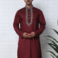 Embroidered Silk-Blend Kurtas ( ANMKO 292Maroon )