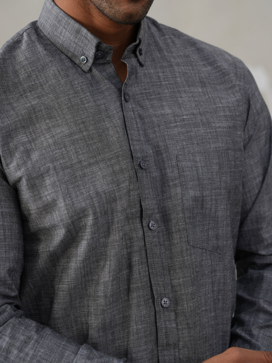 Cotton Blend Solid Casual Shirt for Men ( RDSH 032Grey )