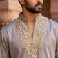 Cotton Blend Embroidered Kurta with Korean Pants ( 65KP PJ11W B 5634 Brown )