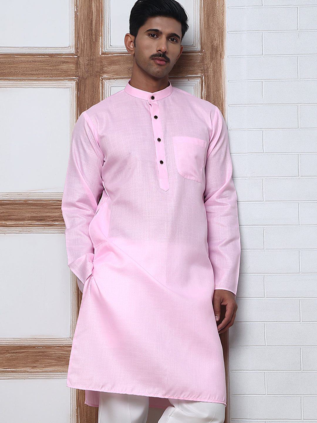 Solid Kurta for Men ( ANMKO 273Pink )  [RT] [H-3]