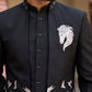 Silk Blend Horse & Crane Embroidered Indo-Western Set