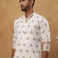 Silk Blend Traditional Printed Kurtas ( HOPKO 014White )  [RT] [P-2]