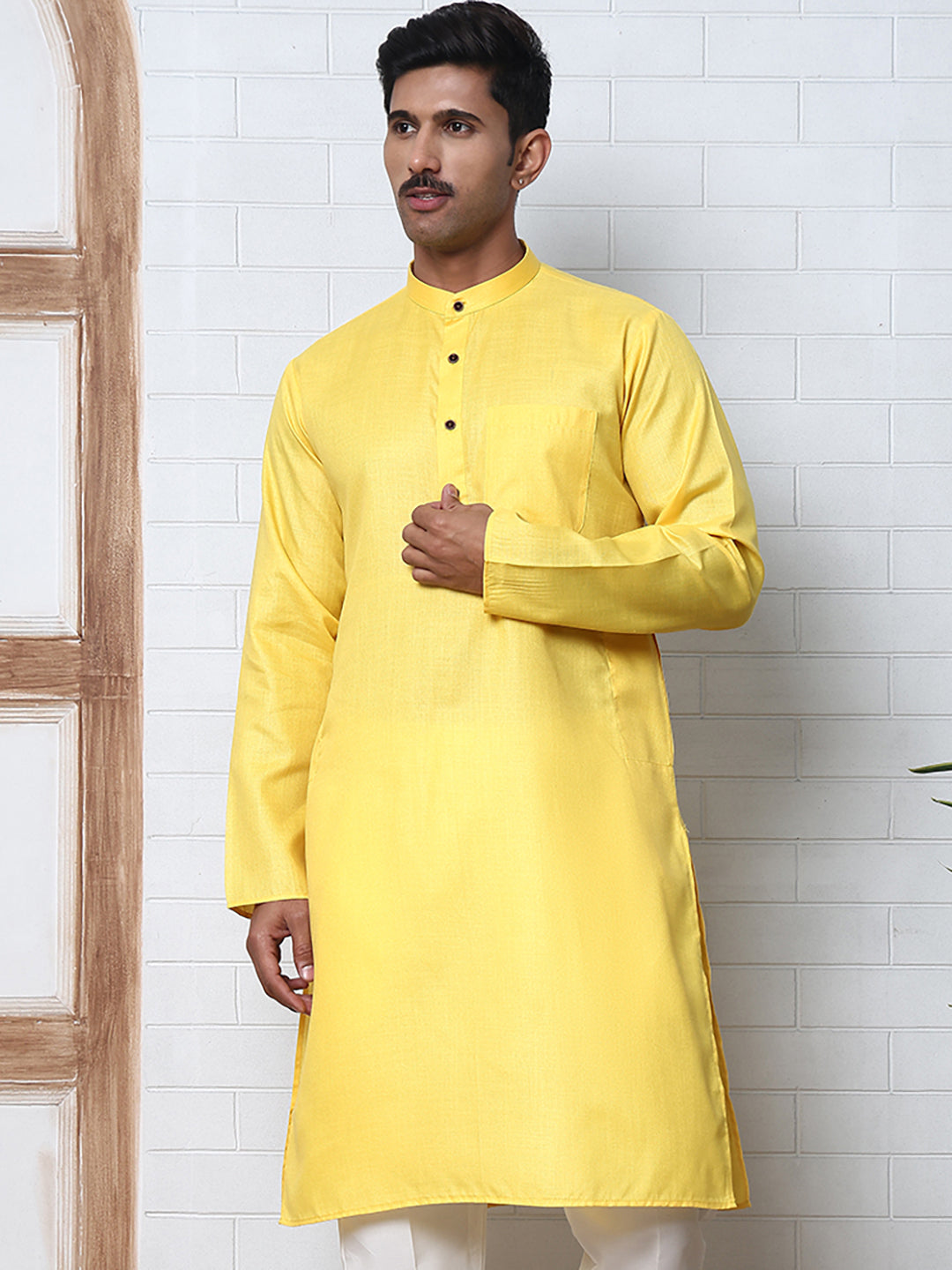 Solid Kurta for Men ( ANMKO 273Lemon )  [RT] [H-3]