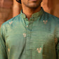 Silk Blend Embroidered Kurta for Men ( 65KO 5632 Green )