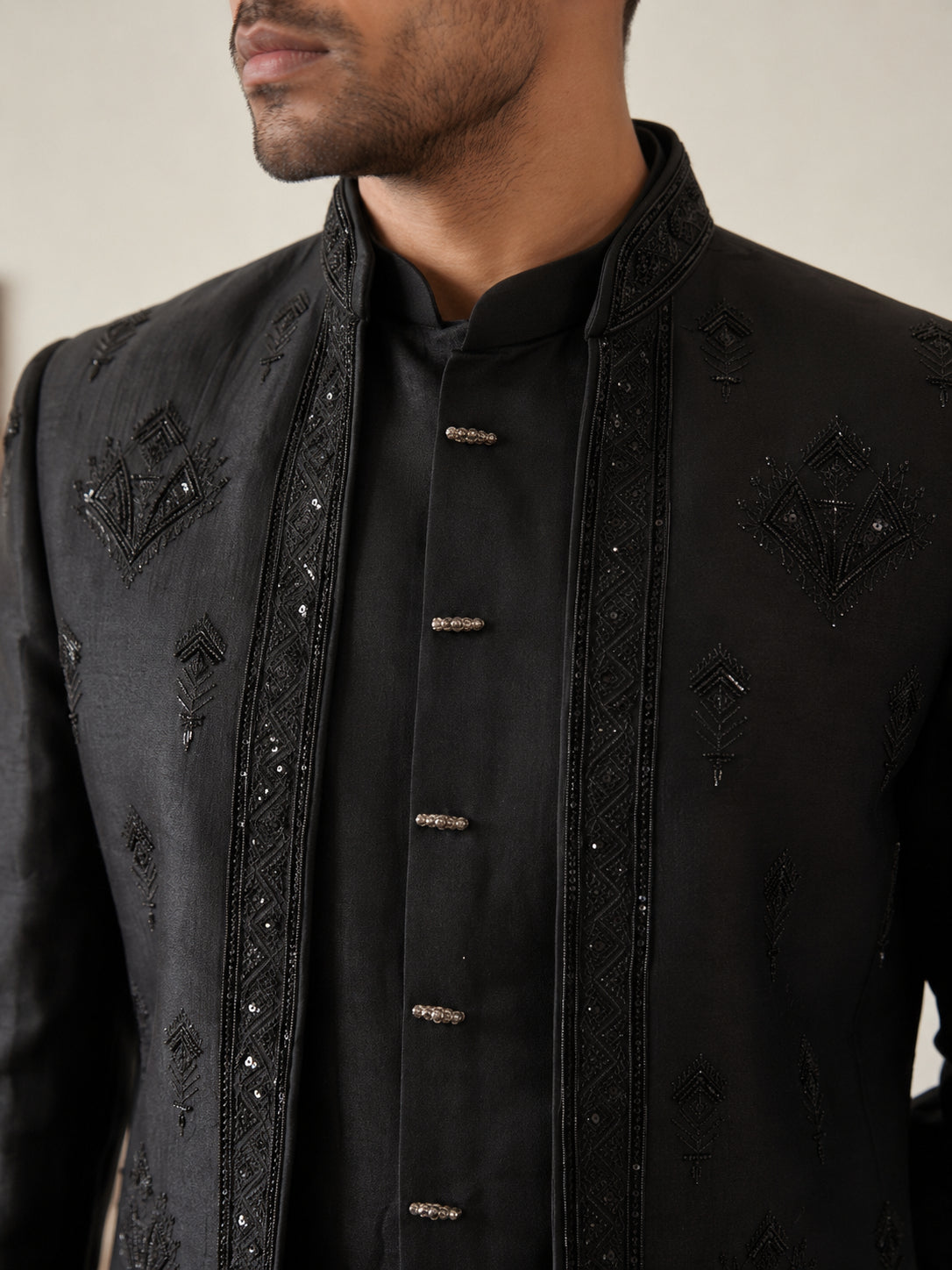 Men's Japanese Fabric Indo-Western Set