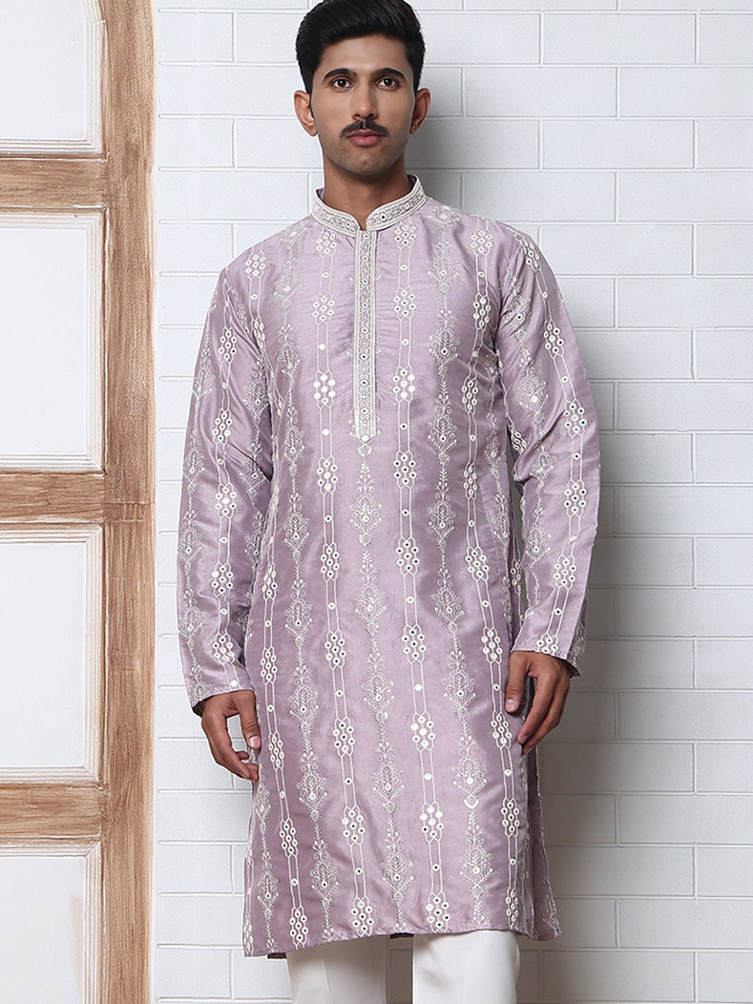Festival Silk Blend Embroidered Kurtas ( ANMKO 276Purple )  [RT] [N-6]