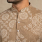 Printed Cotton Blend Kurta with Korean Pants ( 65KP W C 5624 Brown )