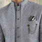 Men Woven Jacquard Indo-Western Set ( 50JIND 155Grey S )