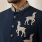 Deer Embroidered Japanese Fabric Indo-Western Set
