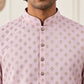 Men's Foil Print Traditional Kurta ( 65KO 5642 Pink )