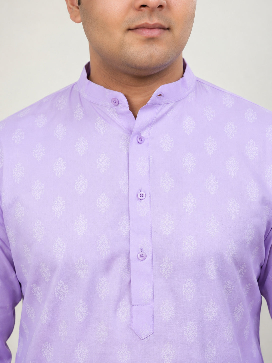 Floral Printed Kurta with Pyjama for Men