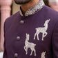 Deer Embroidered Japanese Fabric Indo-Western Set