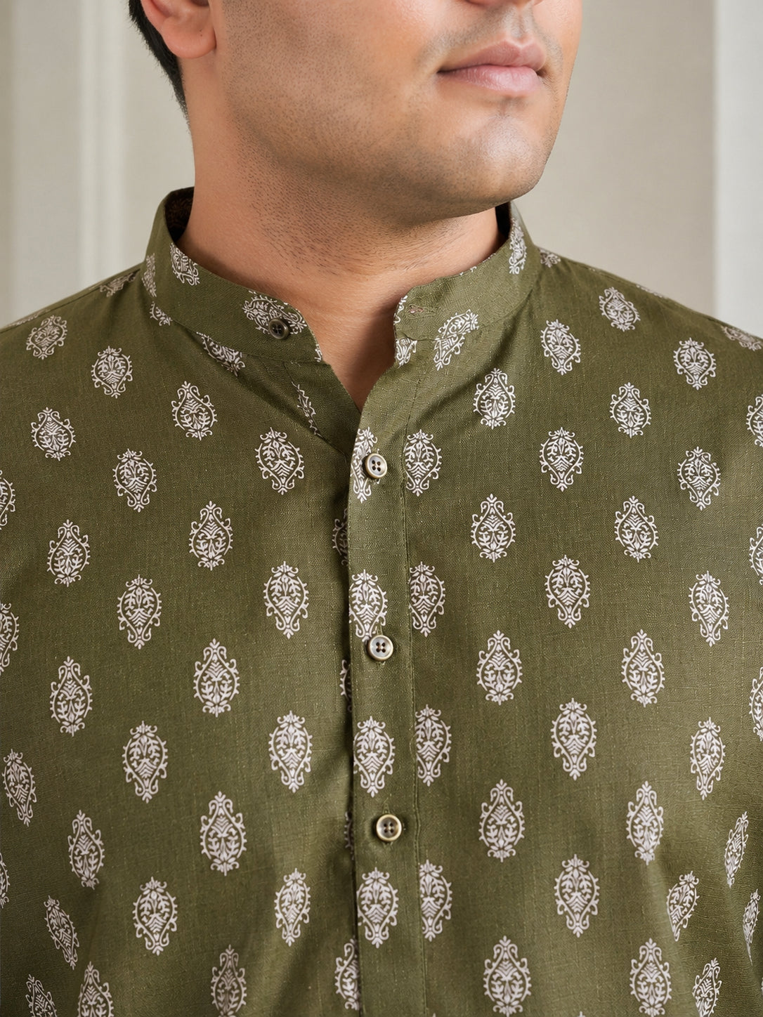 Floral Printed Kurta with Pyjama for Men