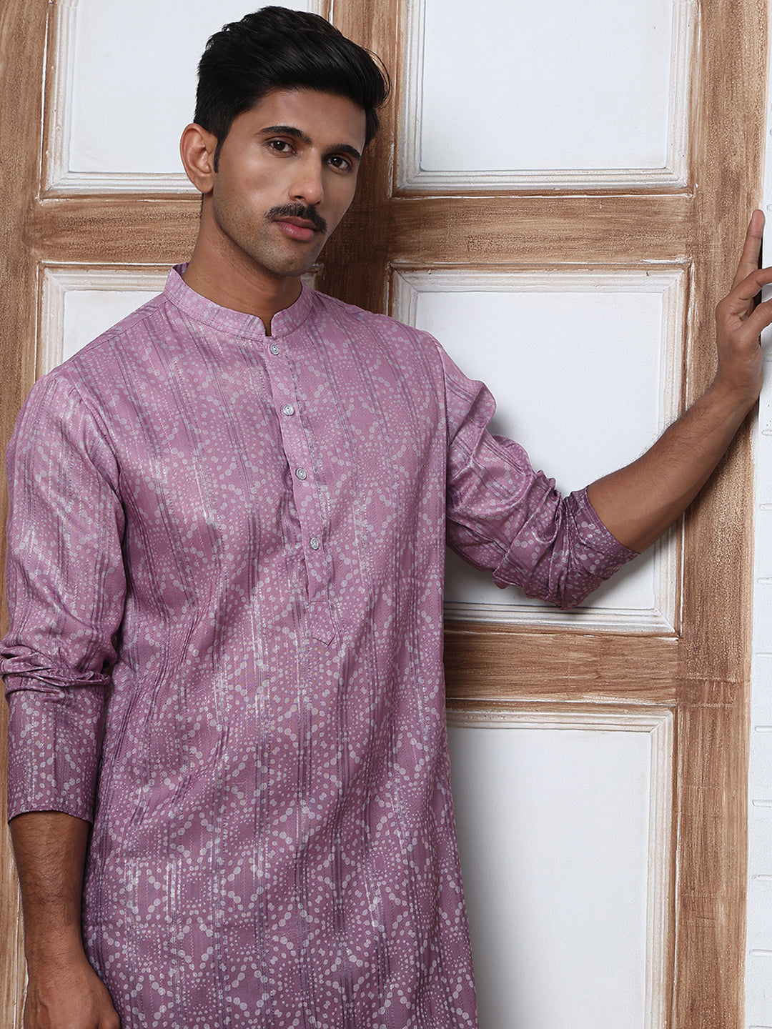 Bandhani Print Thread-Work Kurtas ( ANMKO 291Purple )  [RT] [L-5]