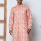 Men's Festive Sequins & Thread Work Kurtas ( ANMKO 288Peach )  [RT] [C-3]