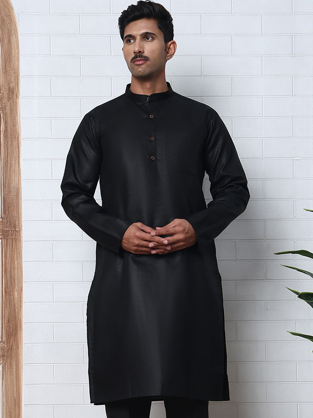 Solid Kurta for Men ( ANMKO 273Black )  [RT] [H-3]