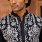 Embroidered Cotton Blend Kurta with Korean Pants ( Z JKP PJ11B C 5636 Black )