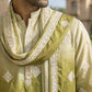 Embroidered Silk Blend Kurta with Dupatta ( HOPKO D 023Pista )