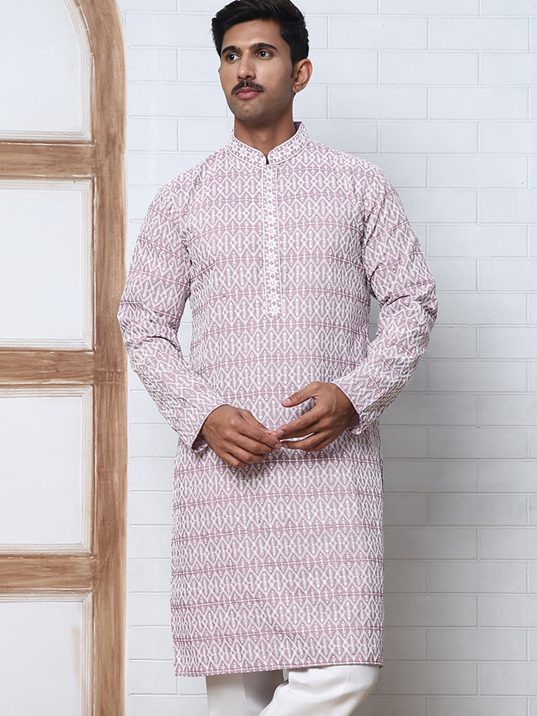 Embroidered Viscose Rayon Kurta ( ANMKO 280Purple )  [RT] [M-6]