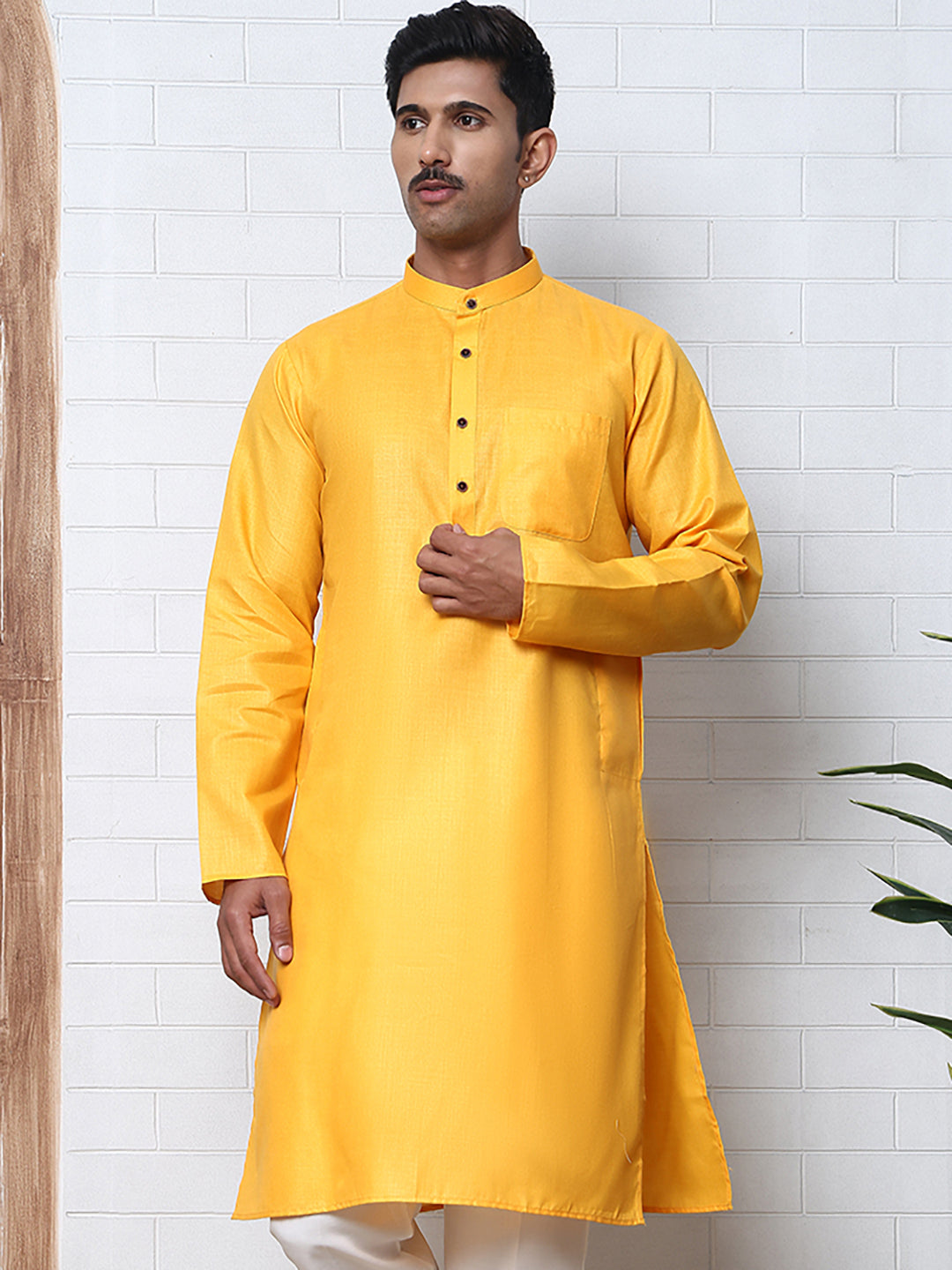 Solid Kurta for Men ( ANMKO 273Mustard )  [RT] [H-3]