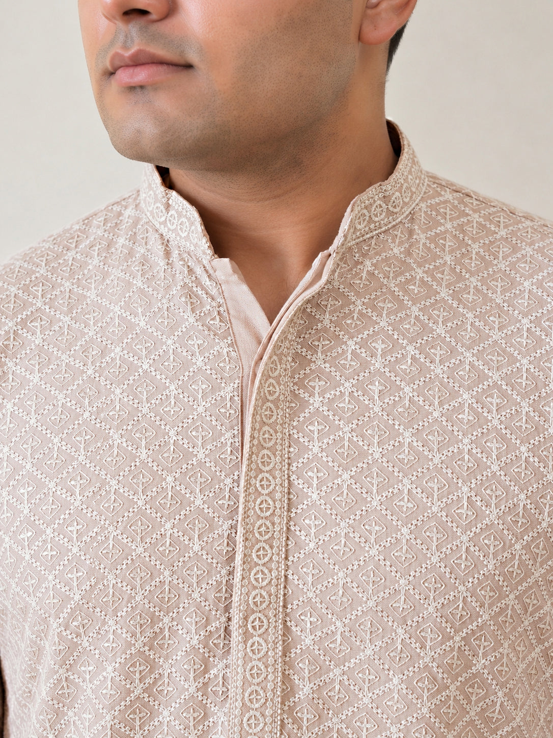 Sequin Embroidered Pure Cotton Kurta with Pyjamas