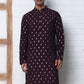 Men's Foil Printed Silk Blend Kurtas ( ANMKO 283Purple )  [RT] [L-2]